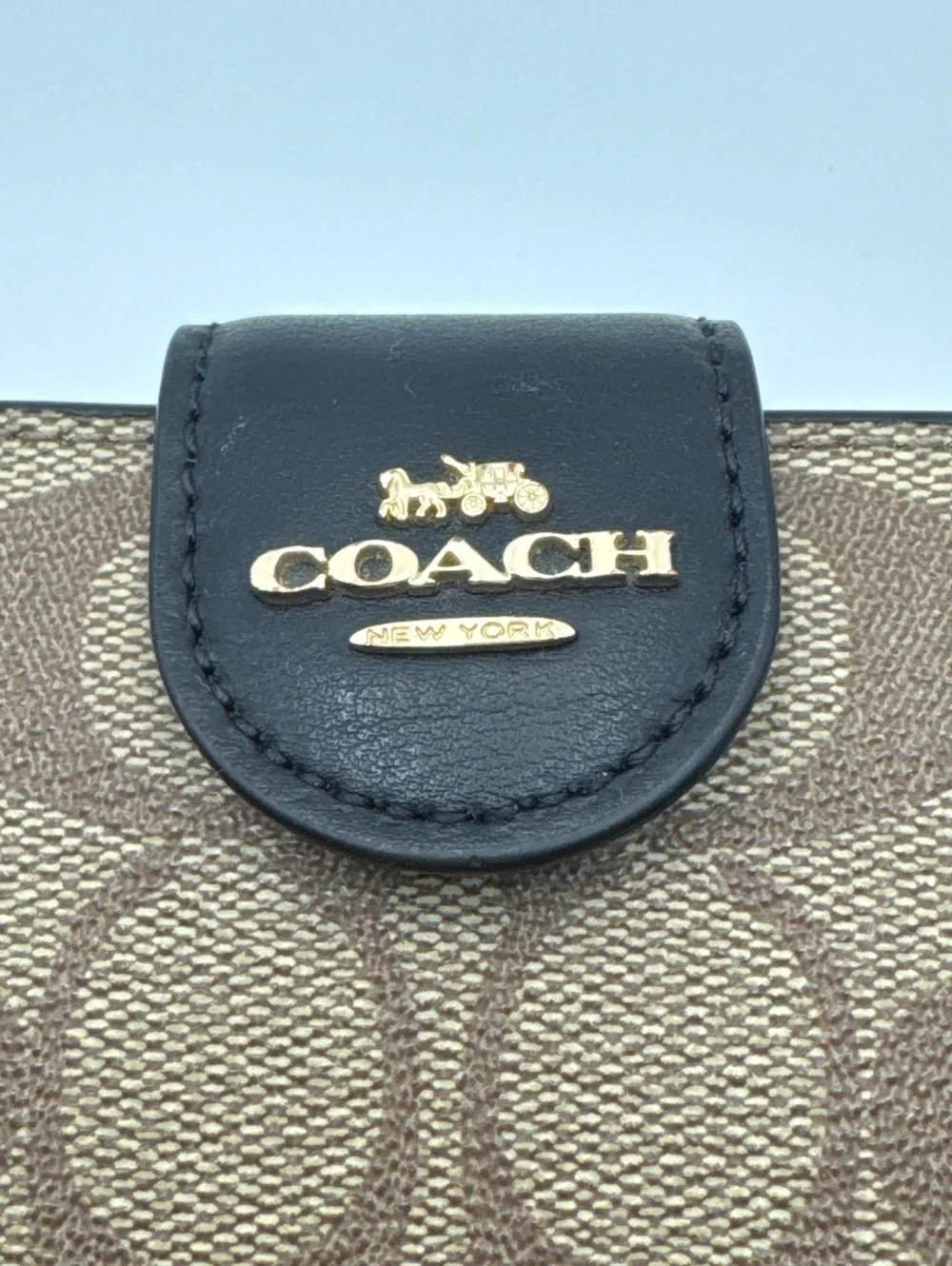 Coach Signature Canvas and Leather Wallet Brown